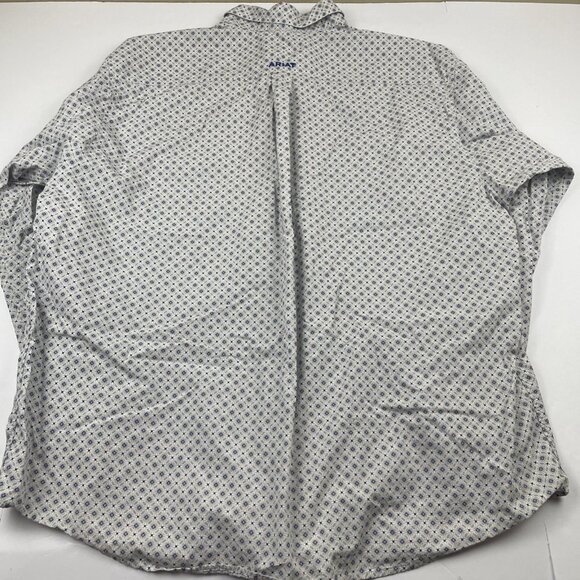 Ariat Western Shirt Men’s 2XL Long Sleeve Geometric Print Button Down Blue Gray - Picture 3 of 11